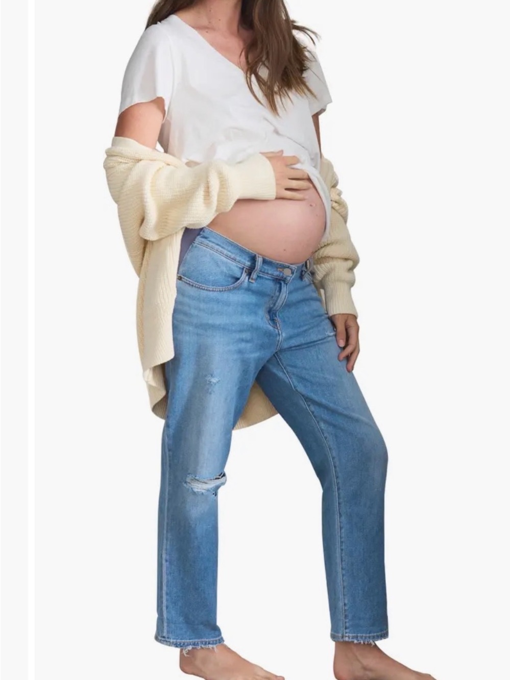 Hatch Light Blue Boyfriend Maternity Jeans